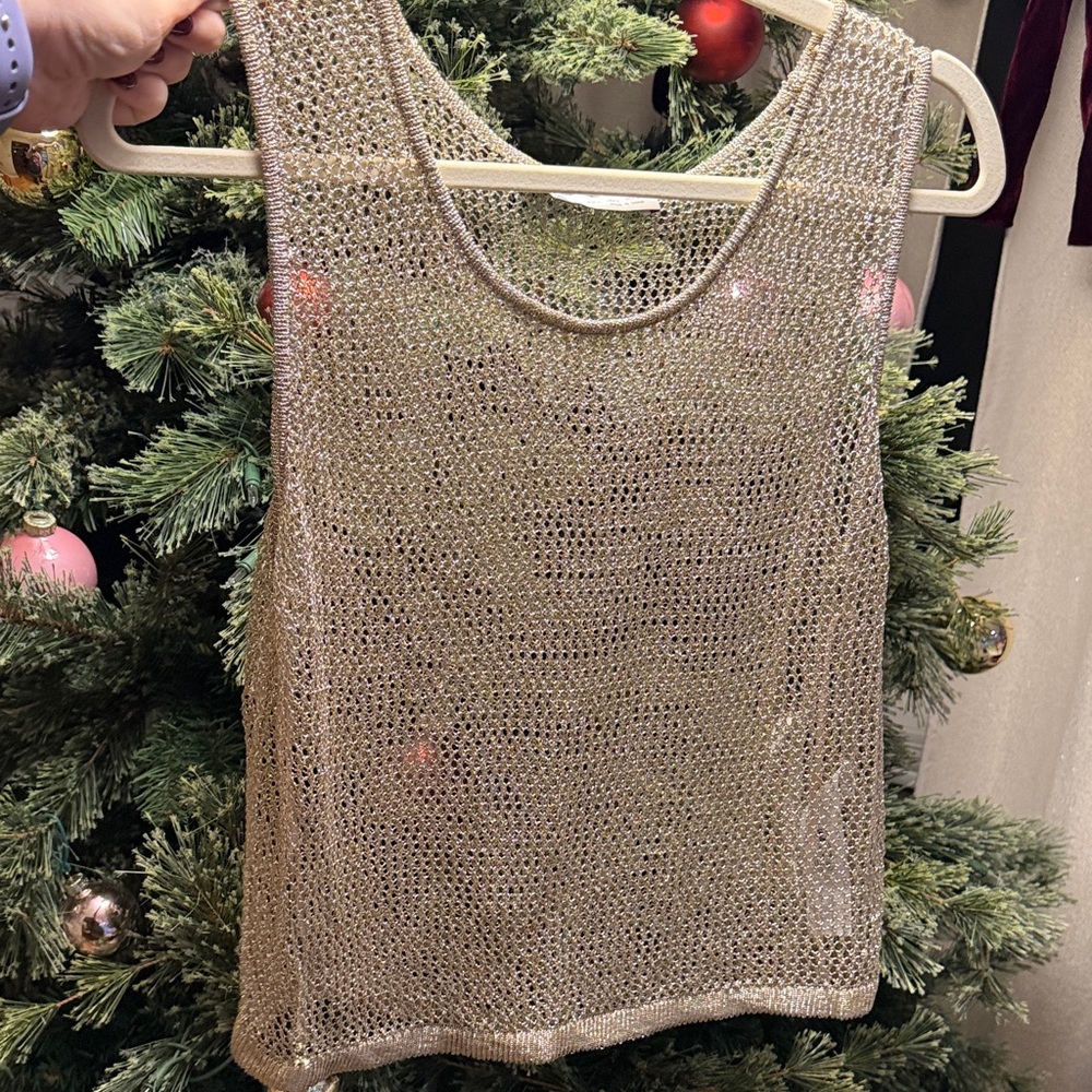 Zara Shimmering Gold Tank Top